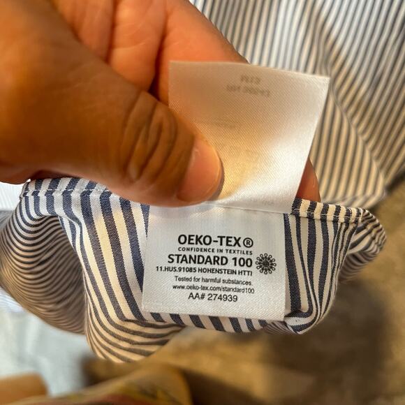 Ralph Lauren Black Label Sz 17, 36 /37 Tall Fit Stretch‎ Striped Button Up Shirt - Picture 10 of 10